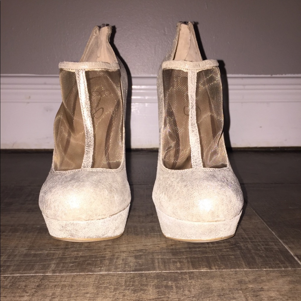 Jessica Simpson heels with sheer top